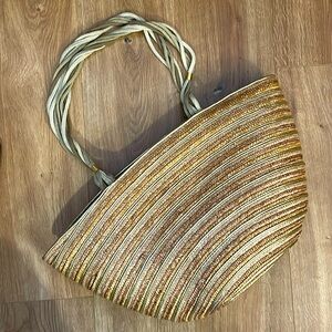 Vtg Straw Wicker Bag